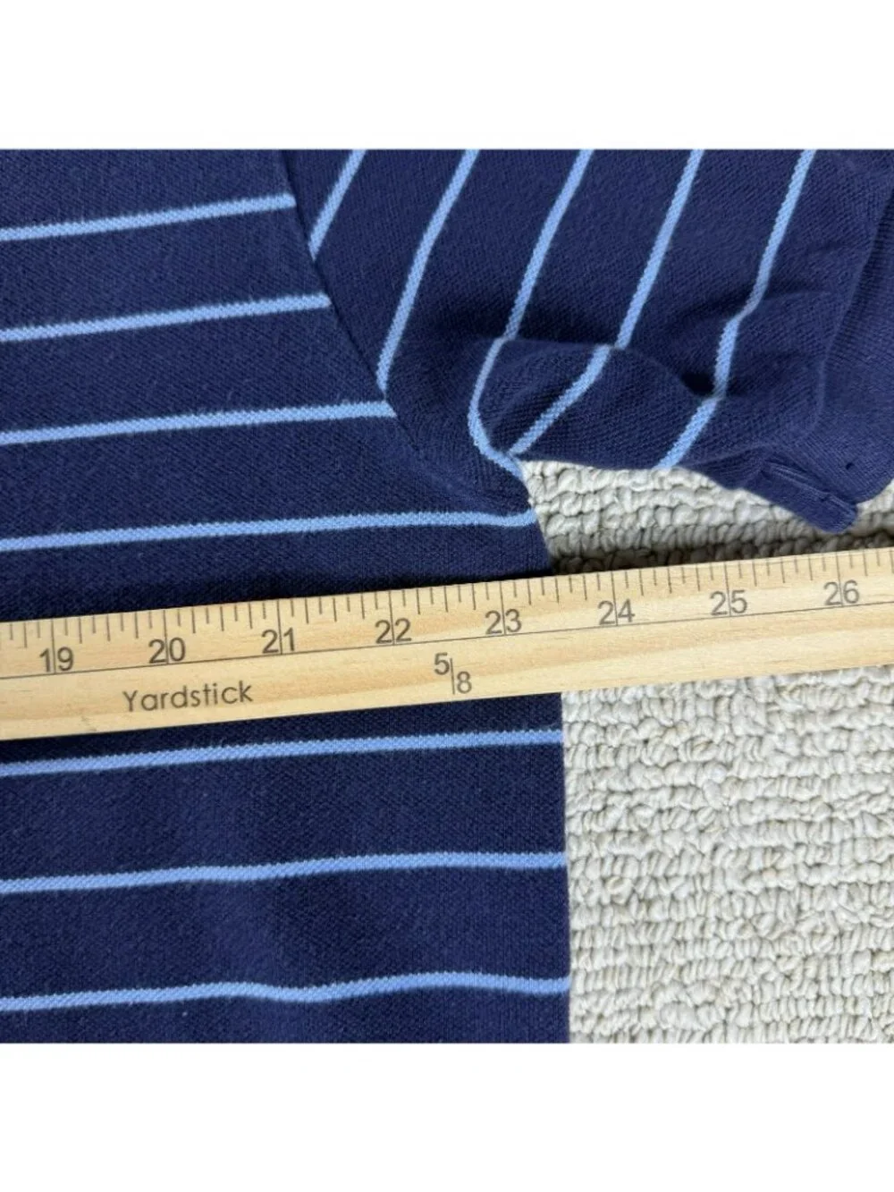 Vintage Polo Ralph Lauren Striped Polo Shirt Blue Men’s Size XL - Picture 5 of 7
